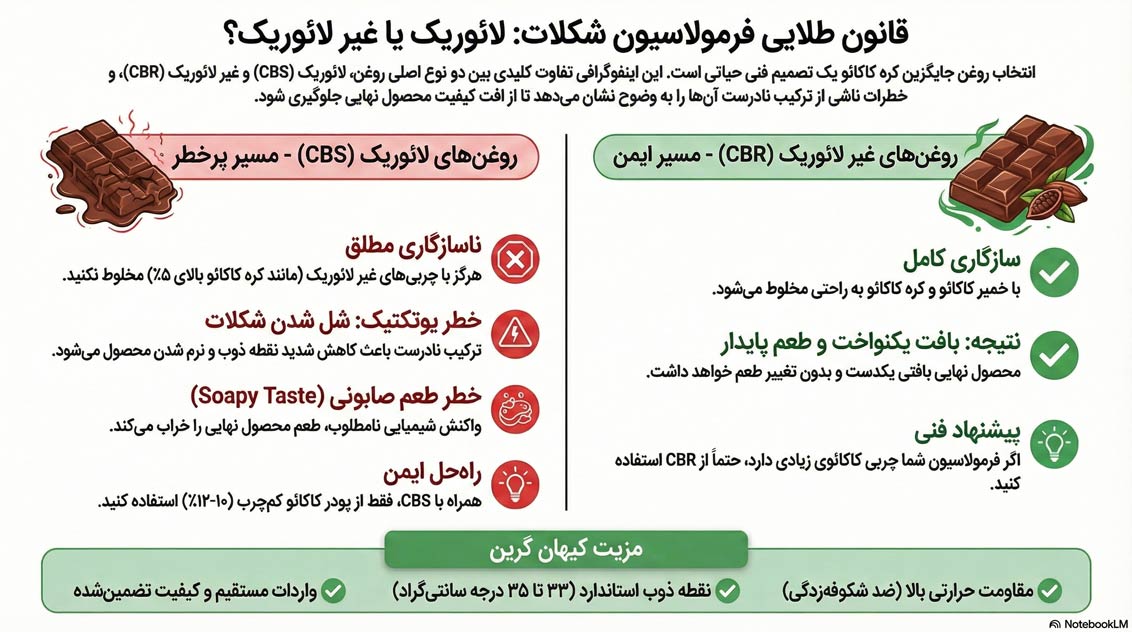 اینفوگرافیک معرفی روغن جایگزین کاکائو